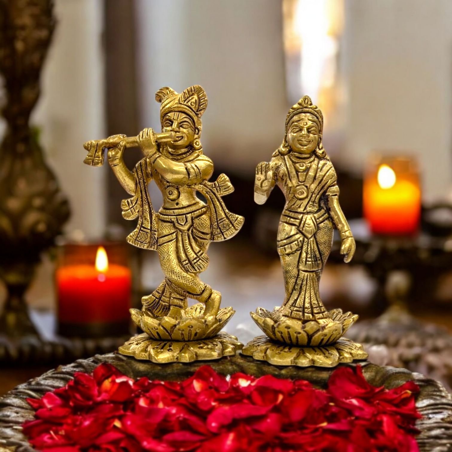 PXL_20251031_174214681 (2).jpg Brass Radha Krishna - 5inch - Image 1