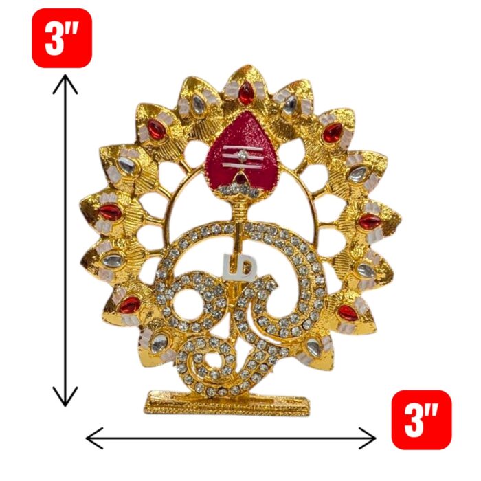 Tamil Om Metal Idol with Stones - Image 2