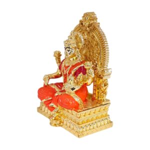 Side profile view of Lakshmi Idol with Pure Gold Plating
