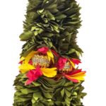 Close up of fabric lotus strings