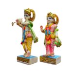 Side profile view of Radha and Krishna Idol