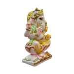 Ganesha Idol - 9.3 inch - White Gold finish | Composite Marble Murti - Image 2