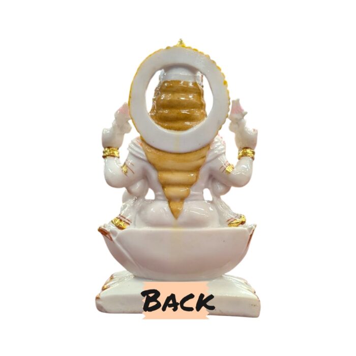 Back profile view of 9 inch idol of Lakshmi ji