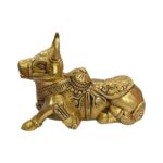 6.5 Inches Brass Nandi Cow Idol | Nandi Statue for Home Temple - Image 3