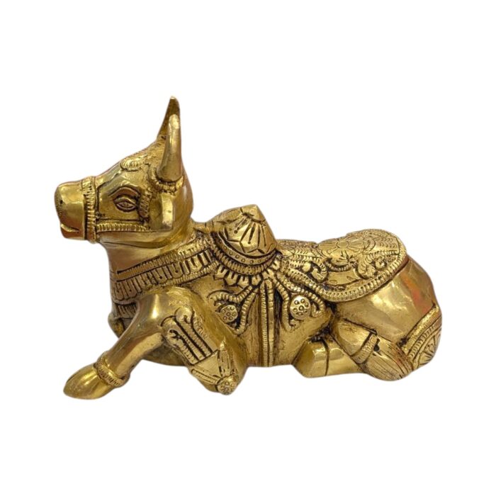 Photoroom-20251027_150213_2.jpg 6.5 Inches Brass Nandi Cow Idol | Nandi Statue for Home Temple - Image 3