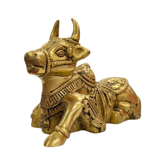 Photoroom-20251027_150213_3.jpg 6.5 Inches Brass Nandi Cow Idol | Nandi Statue for Home Temple - Image 5
