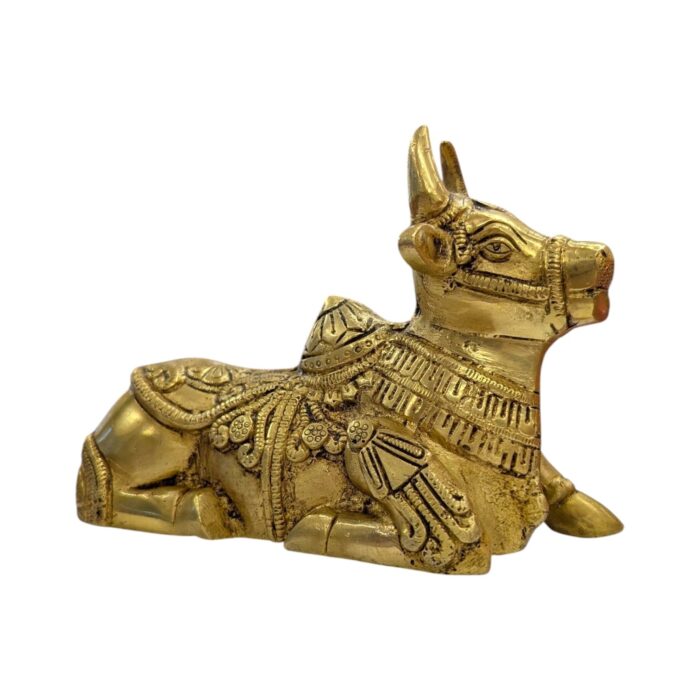 Photoroom-20251027_150214_5.jpg 6.5 Inches Brass Nandi Cow Idol | Nandi Statue for Home Temple - Image 7