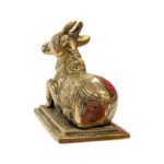 5 Inches Brass Nandi Cow Idol | Nandi Statue for Home Temple - Image 5