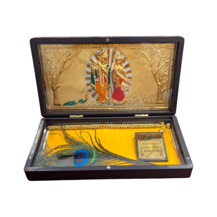Photoroom-20251028_133902_2.jpg Gold Plated Divinity gift Box - Radha Krishna - Morpankh - Image 1
