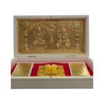 Gold Plated Divinity gift Box - Lakshmi Ganesh - Image 2