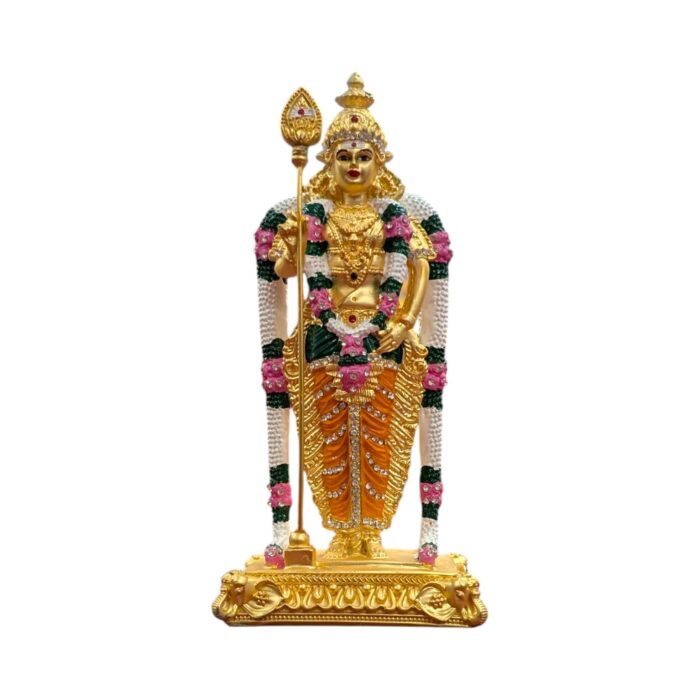 Lord Murugan Statue - Large - Golden Matt - Image 5