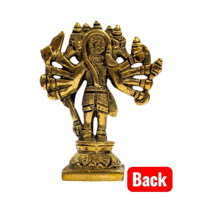 Brass Panchmukhi Hanuman Statue – 4 inch - Image 6