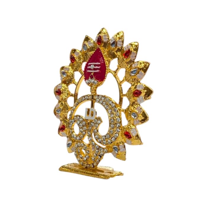 Tamil Om Metal Idol with Stones - Image 3