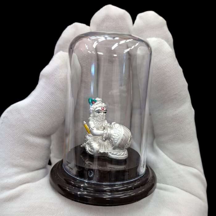 PXL_20251025_143204965 (1).jpg Pure silver Baby Krishna idol in dome | Silver Laddu Gopal - Image 3