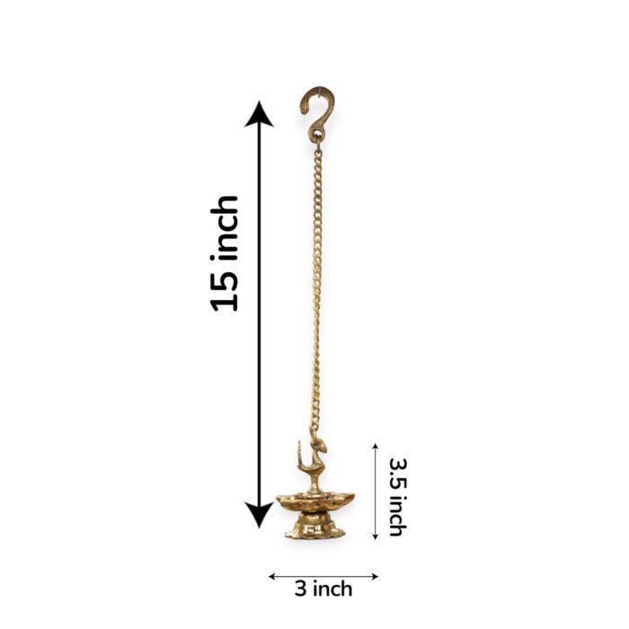 Dimensions of Brass diya with chain