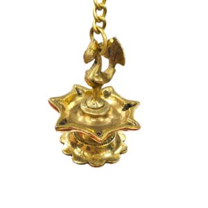 Close up of Brass hanging Diya | Diwali hanging deepam