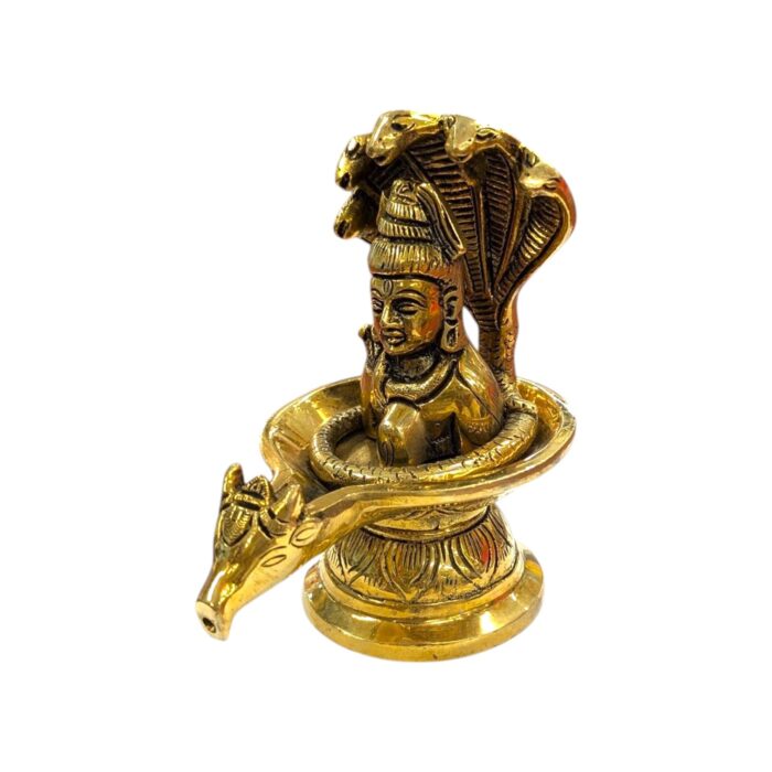 Nandi Shivling Brass Statue | Shiva lingam with Nagraj in Brass - Image 4