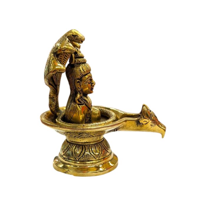 Nandi Shivling Brass Statue | Shiva lingam with Nagraj in Brass - Image 6