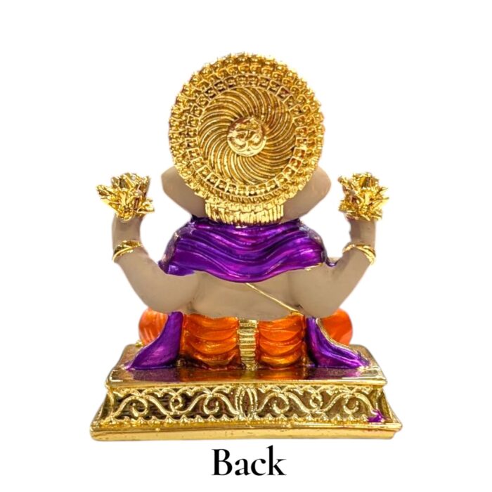 Backside profile view of Gold plated Dagdusheth Ganesha Idol Backside profile view of Gold plated Dagdusheth Ganesha Idol
