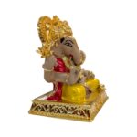 Side profile view of Gold plated Dagdusheth Ganesha Idol