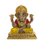 Close up of Gold plated Dagdusheth Ganesha Idol
