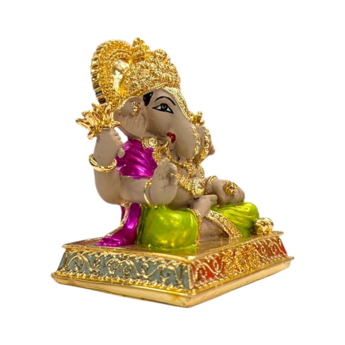 Perfect sized Car dashboard Idol Side profile view of Dagdusheth Ganesha Idol | Perfect sized Car dashboard Idol