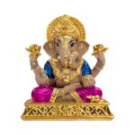 Close up of Gold plated Dagdusheth Ganesha Idol