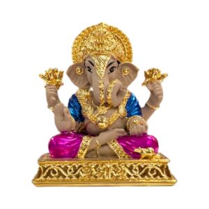 Close up of Gold plated Dagdusheth Ganesha Idol
