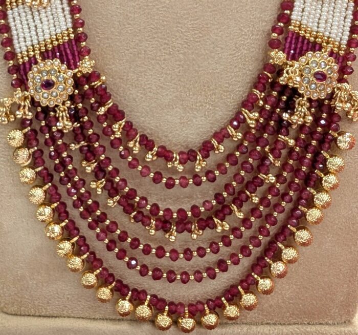 Close up of semi precious maharani haar | Ethnic Indian Jewellery