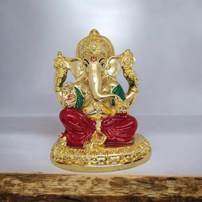 Ganpati statue with gold plating | Perfect for gift on Diwali and House warming