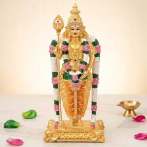Murugan swami god Idol - 24K Gold plated statue with Matte Finish
