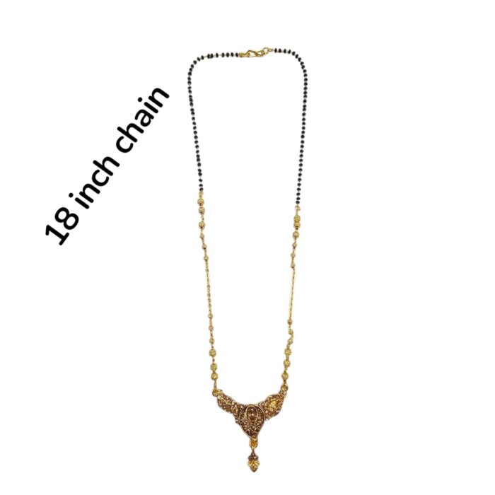 18 inch chain on Golden oxidized mangalsutra