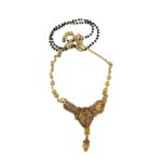 18 inch chain on Golden oxidized mangalsutra