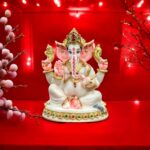 Large Ganesha Statue | White Gold finish
