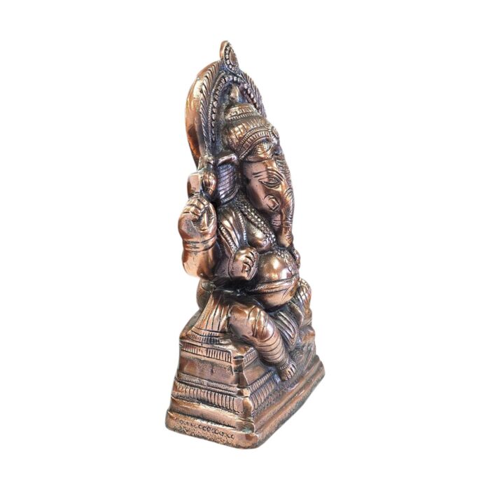 Side Profile view of Metal Ganesha Idol