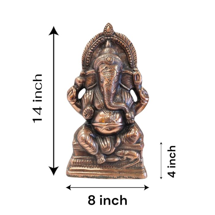 Dimensions of Metal Ganesha Statue