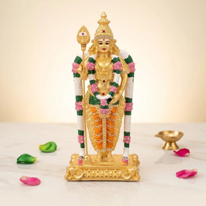 Lord Murugan Gold Plated Statue