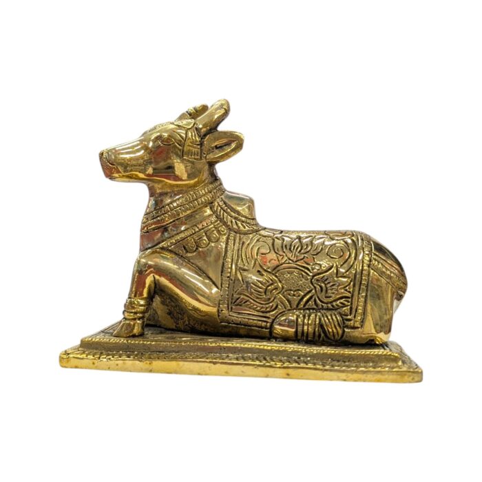 Close up of Brass Nandi Statue