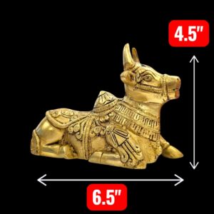 Dimensions of Large Brass Nandi Statue