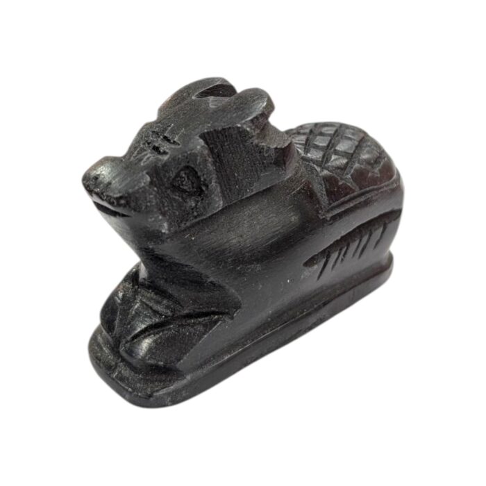 3 Inches Black Marble Nandi Cow Idol | Nandi Statue for Home Temple - Image 4