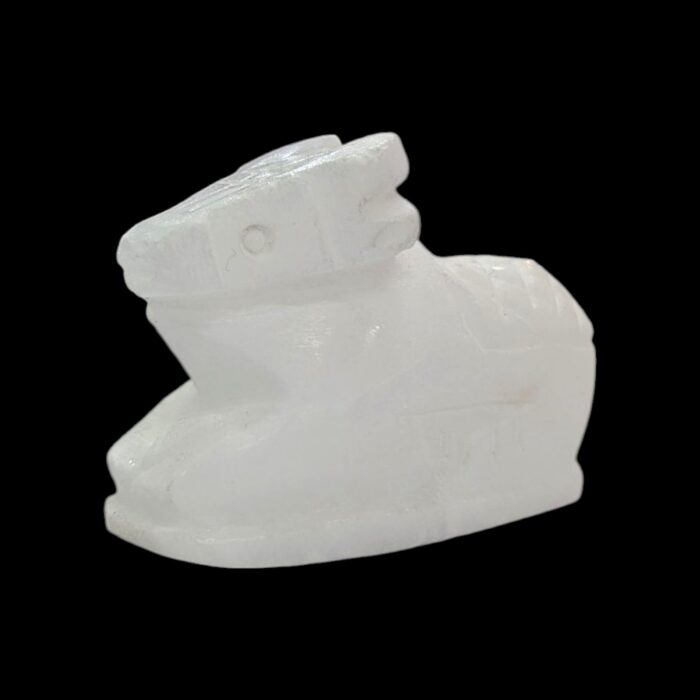 2.5 Inches White Marble Nandi Cow Idol | Nandi Statue for Home Temple - Image 3