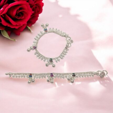 Pair of silver anklets for baby