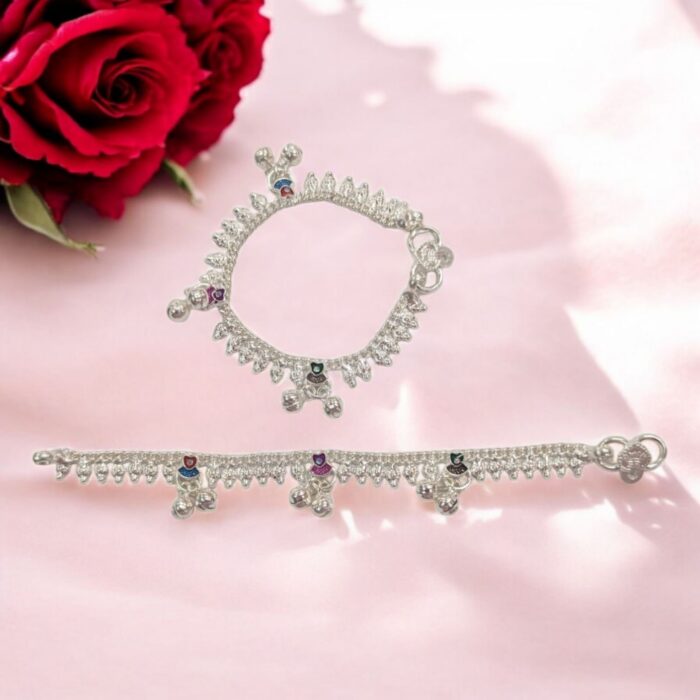 Pair of silver anklets for baby Pair of silver anklets for baby