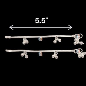 Dimensions of Pair of silver anklets for baby