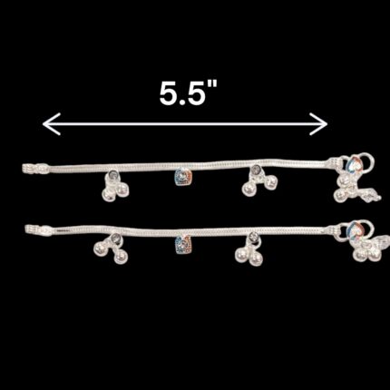 Dimensions of Pair of silver anklets for baby