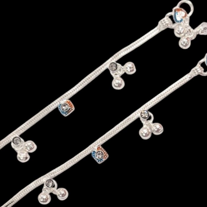 Close up for pair of anklets for baby Close up for pair of anklets for baby