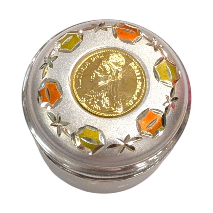 Top view of small silver box