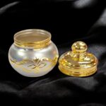 Silver Kumkum Box with 24K Gold Plating | Chandi Ki dabbi - 2 inches