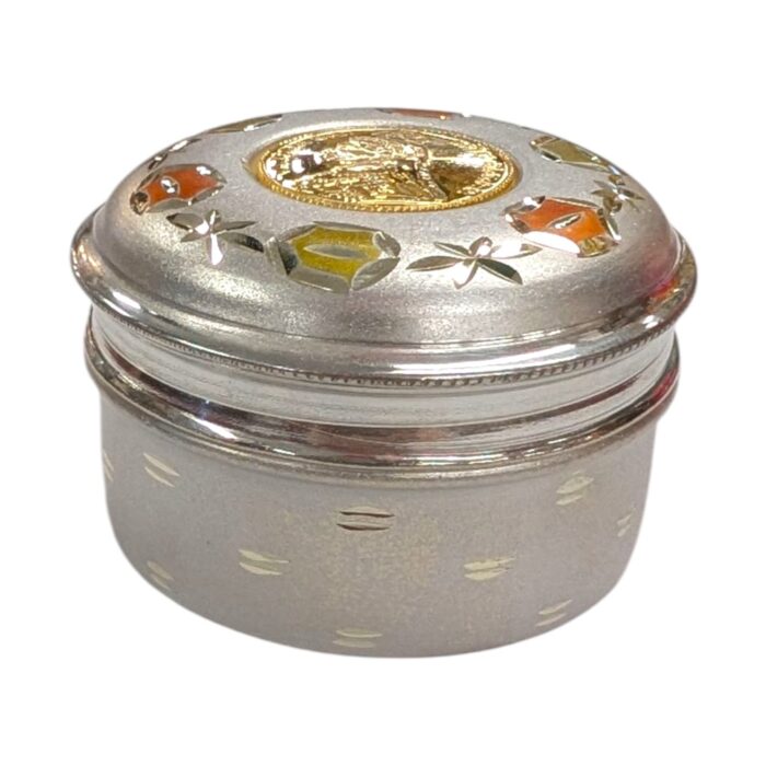 Top view of small silver box