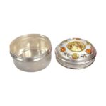 small silver box with lid for kumkum and other keep sakes
